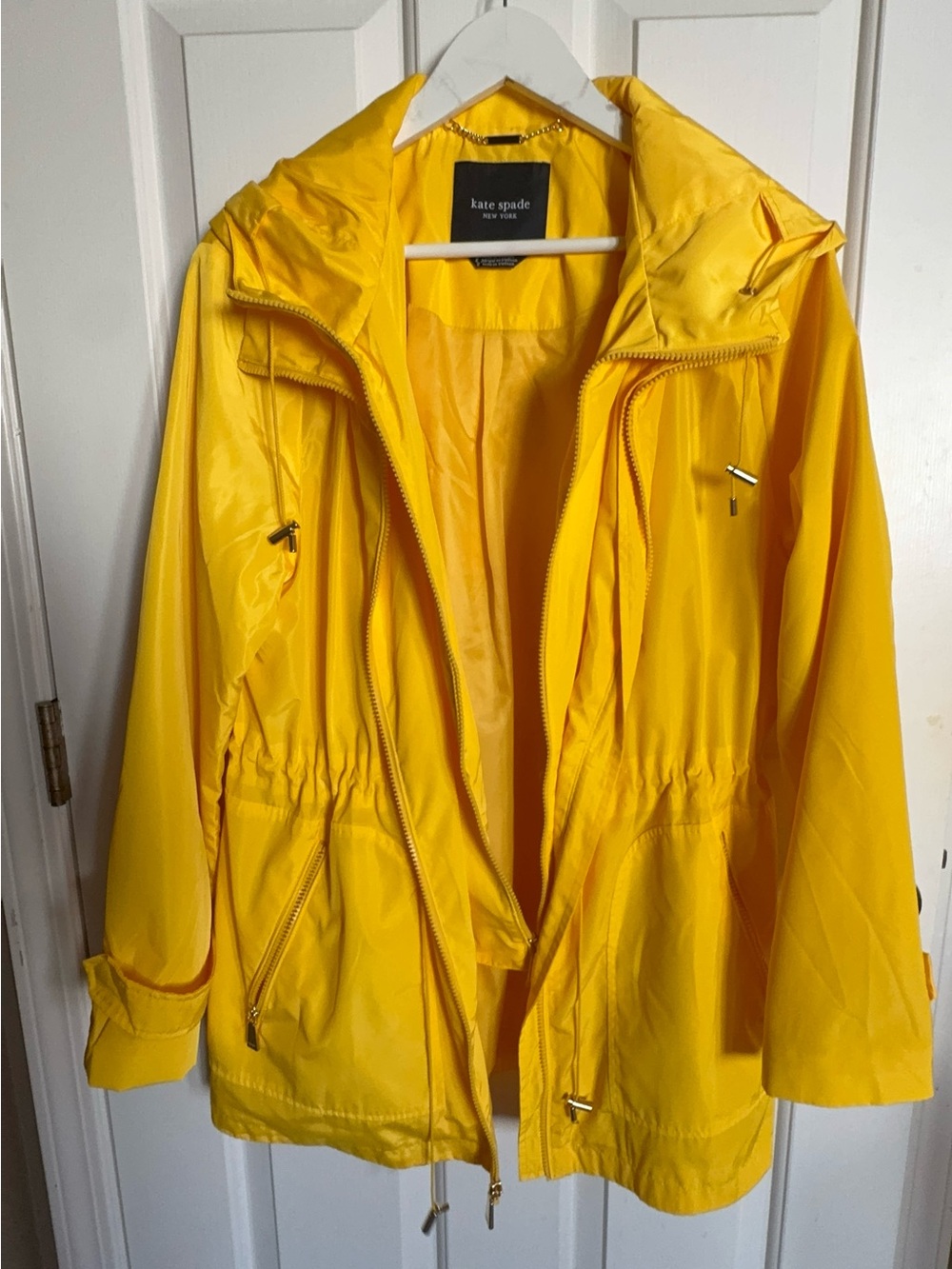 kate spade Bright Yellow Hooded casual or rain Coat - Picture 5 of 5